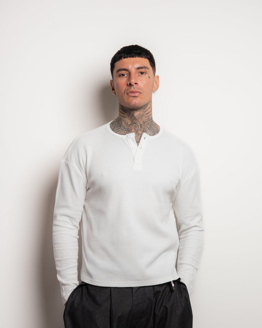 Waffle Henley — Bone
